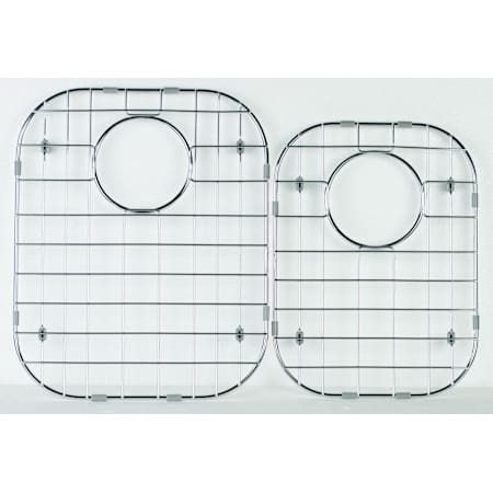 Ackland Stainless Steel 13.38 in. x 16.5 in. & 10.75 in. x 14.38 in. Double Bowl Sink Grid - Set of 2 Stainless Steel