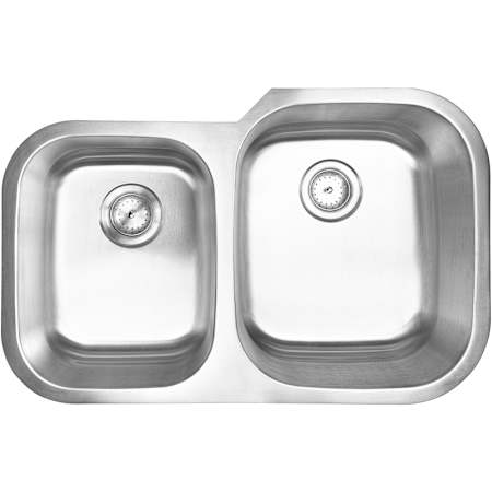 Ackland Stainless Steel 20 in. x 31 in. 18 Gauge Undermount 40/60 Double Bowl Kitchen Sink - Strainer Included Stainless Steel