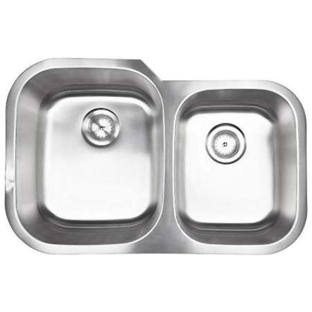 Ackland Stainless Steel 20 in. x 31 in. 18 Gauge Undermount 60/40 Double Bowl Kitchen Sink with Sound Shielding Pads Stainless Steel