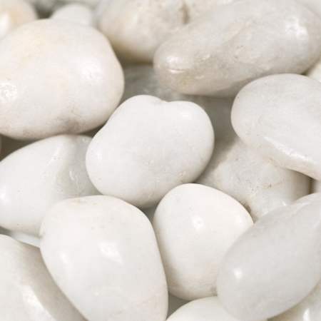 Ackland Rivora Polished Quartzite Landscaping Rock Pebbles, 0.75-1.25 in. - Sold by Pallet (27.5 CF/Pallet) Bianco
