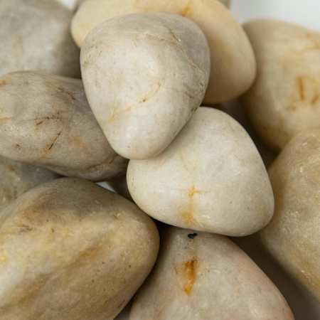 Ackland Rivora Polished Marble Landscaping Rock Pebbles, 1-2 in. - Sold by Pallet (27.5 CF/Pallet) Bianco