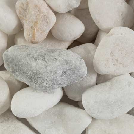 Ackland Rivora Natural Marble Landscaping Rock Pebbles, 0.75- 1.25 in. - Sold by Bag (.5 CF/Bag) Everest Blanca