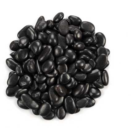 Ackland Rivora Polished Quartzite Landscaping Rock Pebbles, 0.25-0.5 in. - Sold by Pallet (27.5 CF/Pallet) Nero