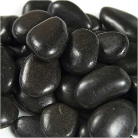 Ackland Rivora Polished Quartzite Landscaping Rock Pebbles in Organic Shape, 0.75-1.25 in. - Sold by Bag (.5 CF/Bag) Nero