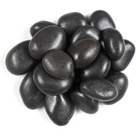 Ackland Rivora Polished Quartzite Landscaping Rock Pebbles, 1-2 in. - Sold by Pallet (27.5 CF/Pallet) Nero