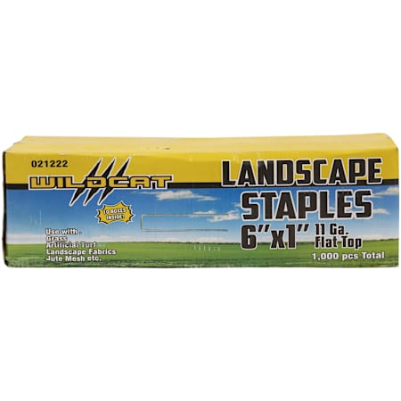 Ackland Wildcat GA Landscape Staples 1" x 6", 11 Gauge. 100 pc Box - Sold by Carton (100 pieces/Carton) N/A