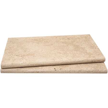 Ackland Marzana 12 in. x 24 in. x 1.18 in. Honed Travertine Pool Coping - Sold by Pallet (120 SF/Pallet) Cream