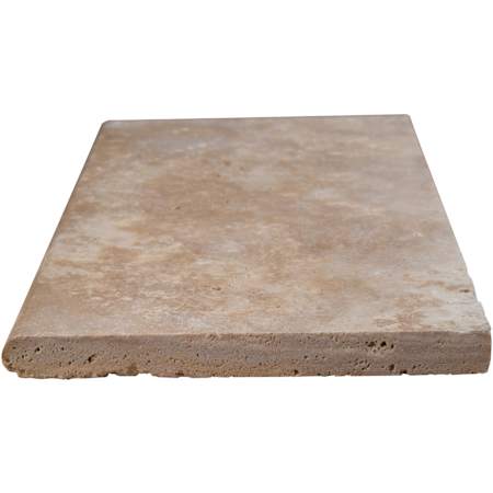 Ackland Marzana 12 in. x 24 in. x 1.18 in. Honed Unfilled Brushed Travertine Pool Coping - Sold by Pallet (120 SF/Pallet) Dune