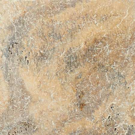 Ackland Marzana 16" x 16" Square Exterior Paver Tile - Tumbled Travertine Visual - Sold by Piece Aurelia