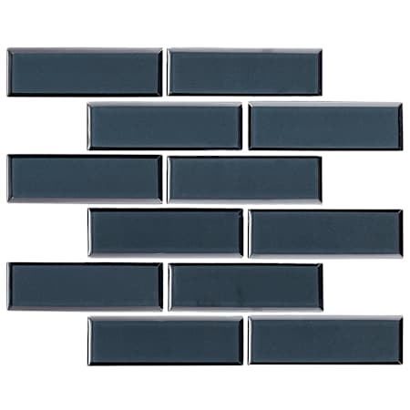 Ackland 12" x 12" Glass Brick Wall Mosaic Tile - Glossy Visual - Sold by Carton (14.4 SF/Carton) Bayla Azure