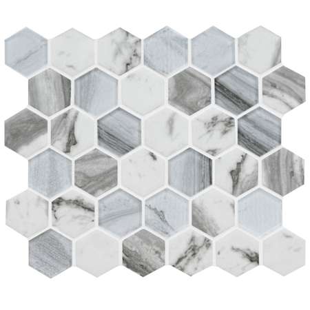 Ackland 12" x 12" Glass Geometric Wall Mosaic Tile - Glossy Visual - Sold by Carton (14.55 SF/Carton) Bravina