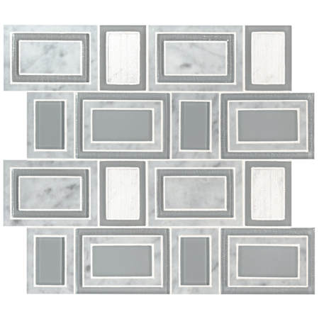 Ackland 12" x 13" Glass Block Random Mosaic Tile - Glossy Visual - Sold by Carton (9.4 SF/Carton) City Layer