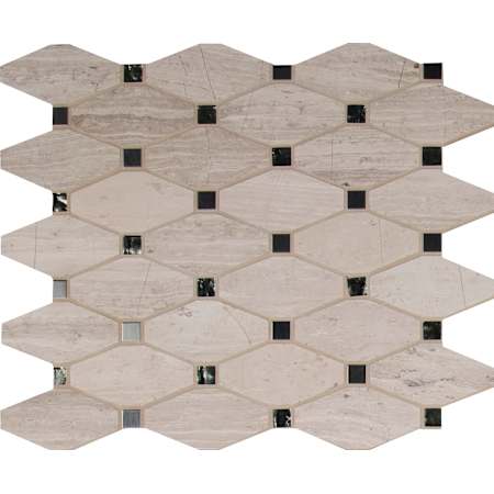Ackland 12" x 15" Glass and Metal and Stone Dot-Mounted Mosaic Tile - Tumbled Visual - Sold by Carton (11 SF/Carton) Dunora