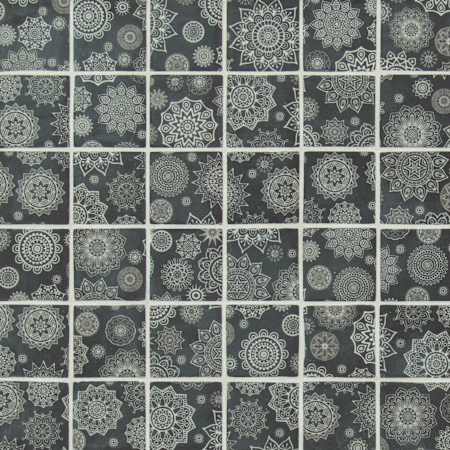 Ackland 12" x 12" Glass Dot-Mounted Wall Mosaic Tile - Glossy Visual - Sold by Carton (19.2 SF/Carton) Midnight Mandala