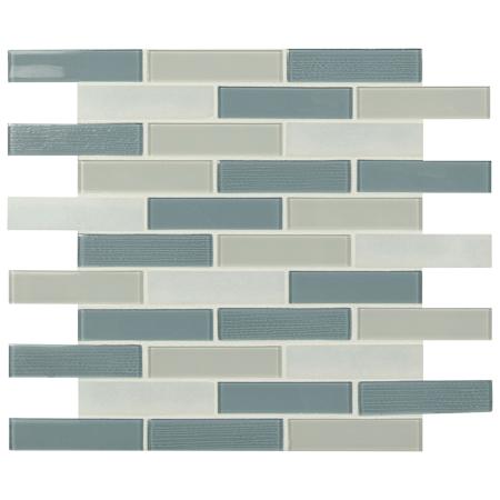 Ackland 12" x 12" Glass Brick Wall Mosaic Tile - Glossy and Textured Visual - Sold by Carton (10 SF/Carton) Palette Mist