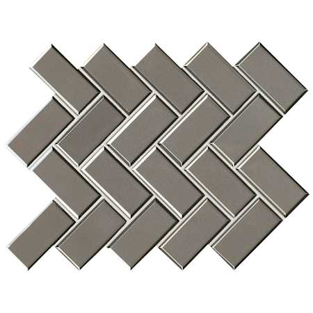 Ackland Rivella - 12" x 14" Glass Herringbone Wall Mosaic Tile - Glossy Visual - Sold by Carton (10.6 SF/Carton) Kavik