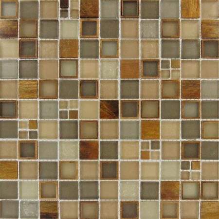 Ackland 12" x 12" Glass and Metal Brick Mosaic Tile - Tumbled Visual - Sold by Carton (10 SF/Carton) Urban District