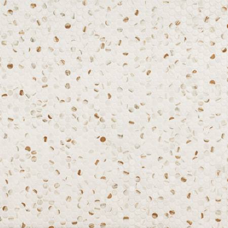 Ackland 10" x 12" Porcelain Penny Floor and Wall Mosaic Tile - Matte Visual - Sold by Carton (12.9 SF/Carton) Calacatta Gold