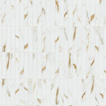Ackland 12" x 12" Porcelain Rectangle Floor and Wall Mosaic Tile - Matte Visual - Sold by Carton (14.4 SF/Carton) Calacatta Gold