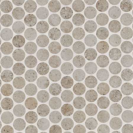 Ackland 11" x 11" Porcelain Penny Floor and Wall Mosaic Tile - Matte Visual - Sold by Carton (14.85 SF/Carton) Calico