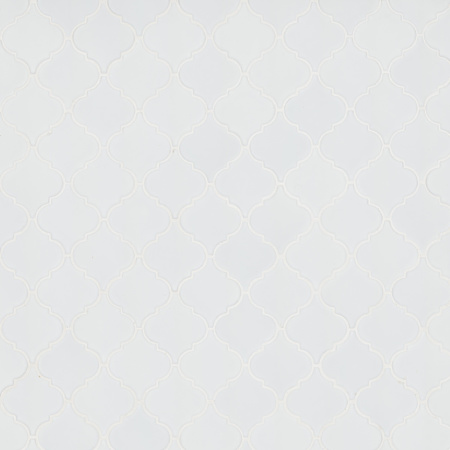 Ackland 11" x 16" Ceramic and Porcelain Arabesque/Baroque Floor and Wall Mosaic Tile - Glossy and Satin Visual - Sold by Carton (11.7 SF/Carton) Celeste Blanc