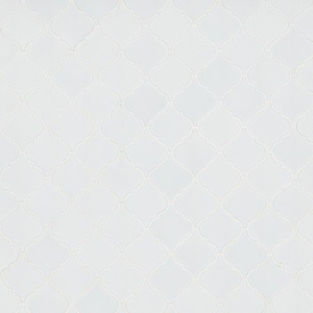 Ackland 11" x 16" Ceramic and Porcelain Arabesque/Baroque Floor and Wall Mosaic Tile - Glossy and Satin Visual - Sold by Carton (11.7 SF/Carton) Celeste Blanc
