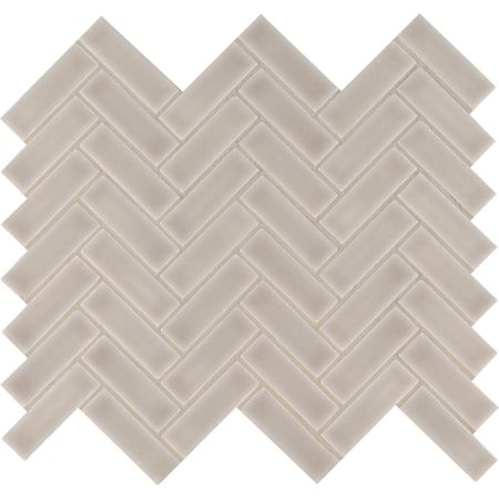 Ackland 12" x 12" Ceramic and Porcelain Herringbone Floor and Wall Mosaic Tile - Glossy Visual - Sold by Carton (9.9 SF/Carton) Chapel Frost