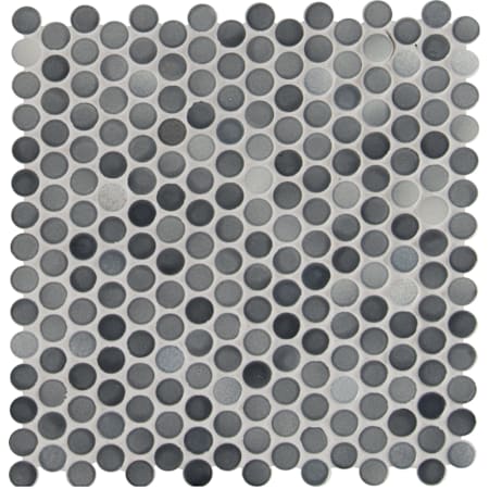 Ackland 12" x 13" Porcelain Penny Floor and Wall Mosaic Tile - Glossy Visual - Sold by Carton (14.4 SF/Carton) Graphite Melange