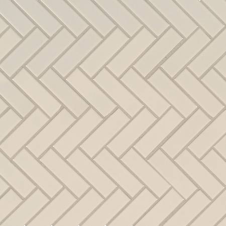 Ackland 12" x 12" Ceramic and Porcelain Herringbone Floor and Wall Mosaic Tile - Glossy Visual - Sold by Carton (9.9 SF/Carton) Linen