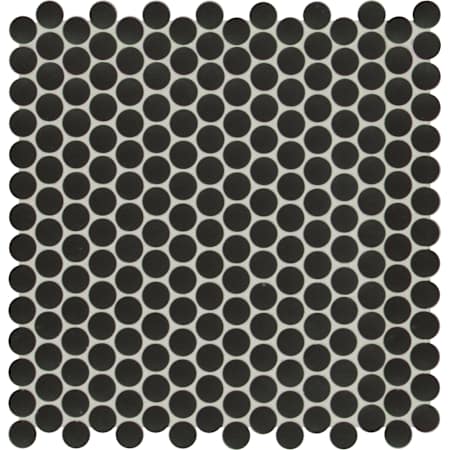 Ackland 11" x 12" Porcelain Penny Wall Mosaic Tile - Matte Visual - Sold by Carton (14.4 SF/Carton) Nivora Caviar