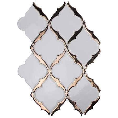 Ackland 10" x 14" Ceramic Arabesque/Baroque Wall Mosaic Tile - Glossy Visual - Sold by Carton (10.4 SF/Carton) Vintage Scroll