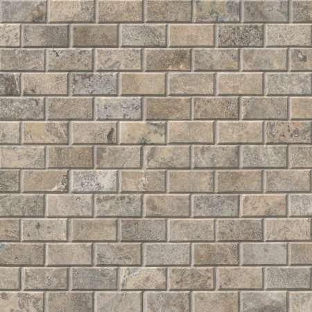 Ackland 12" x 12" Marble and Travertine Brick Wall Mosaic Tile - Honed Visual - Sold by Carton (10 SF/Carton) Argento Way