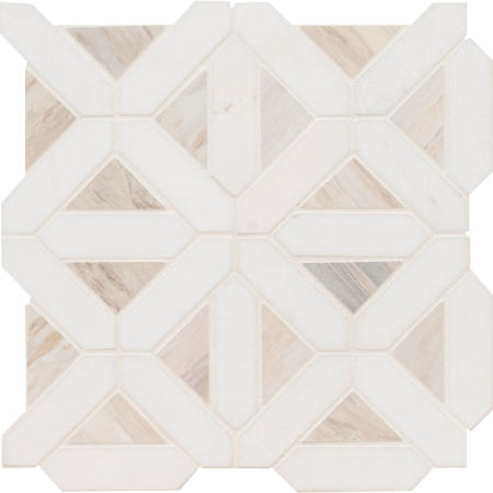 Ackland 12" x 12" Marble Geometric Floor and Wall Mosaic Tile - Polished Visual - Sold by Carton (10 SF/Carton) Auralie