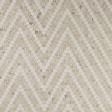 Ackland 11" x 14" Marble Geometric Floor and Wall Mosaic Tile - Polished Visual - Sold by Carton (10.4 SF/Carton) Auralie