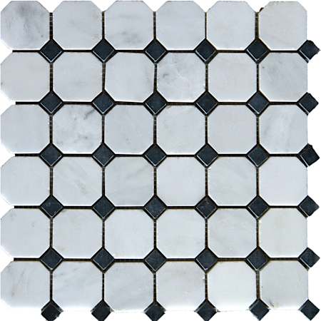 Ackland 12" x 12" Marble Dot-Mounted and Geometric Mosaic Tile - Honed Visual - Sold by Carton (10 SF/Carton) Castella Cambria