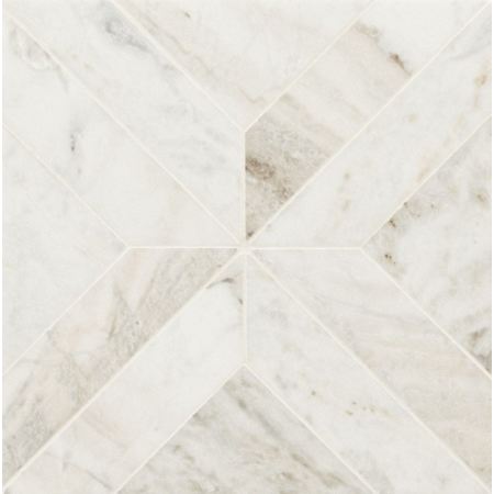 Ackland 12" x 12" Marble Geometric Floor and Wall Mosaic Tile - Honed Visual - Sold by Carton (10 SF/Carton) Castella de Blanc