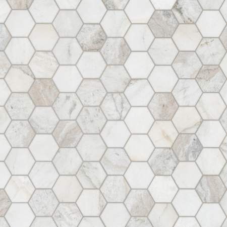 Ackland 10" x 12" Marble Geometric Floor and Wall Mosaic Tile - Honed Visual - Sold by Carton (8.9 SF/Carton) Castella de Blanc