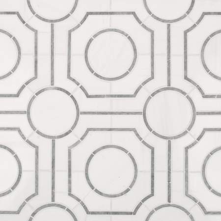 Ackland 10" x 10" Marble Geometric Floor and Wall Mosaic Tile - Polished Visual - Sold by Carton (6.9 SF/Carton) Calabria Frost