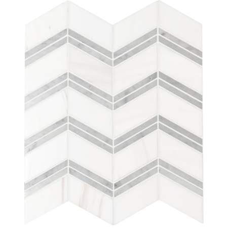 Ackland 12" x 12" Marble Chevron Wall Mosaic Tile - Polished Visual - Sold by Carton (10 SF/Carton) Calabria Frost