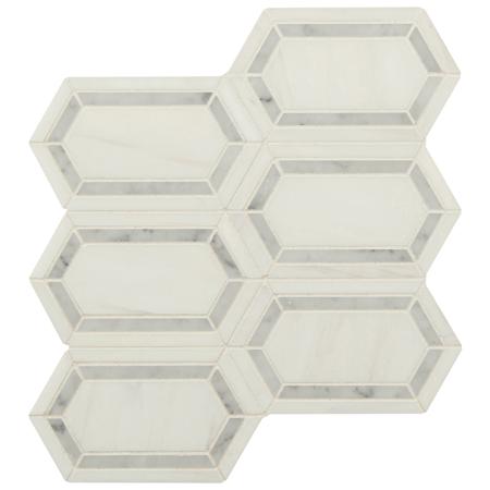 Ackland 12" x 12" Marble Geometric Floor and Wall Mosaic Tile - Polished Visual - Sold by Carton (10 SF/Carton) Calabria Frost