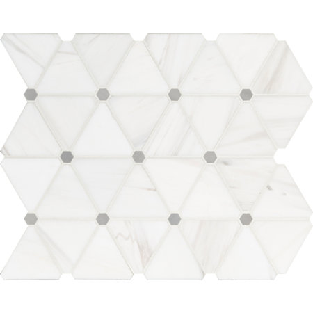 Ackland 12" x 14" Marble Triangle Wall Mosaic Tile - Polished Visual - Sold by Carton (11.6 SF/Carton) Calabria Frost