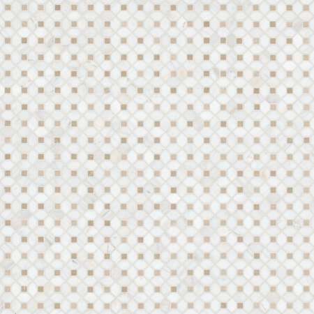 Ackland 12" x 12" Marble Dot-Mounted Wall Mosaic Tile - Polished Visual - Sold by Carton (10.7 SF/Carton) Calabria Frost Gold