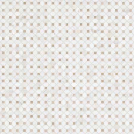 Ackland 12" x 12" Marble Dot-Mounted Wall Mosaic Tile - Polished Visual - Sold by Carton (10.7 SF/Carton) Calabria Frost Gold