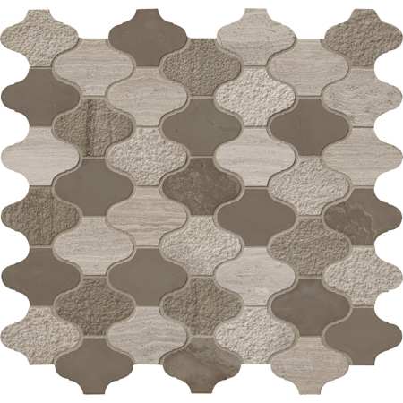 Ackland 12" x 12" Marble Arabesque/Baroque Mosaic Tile - Tumbled Visual - Sold by Carton (10.5 SF/Carton) Canyon Gale