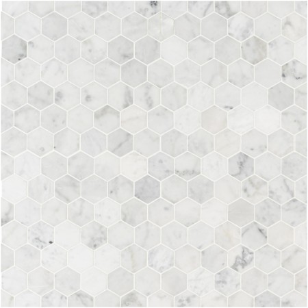 Ackland 12" x 12" Marble Geometric Floor and Wall Mosaic Tile - Honed Visual - Sold by Carton (9.8 SF/Carton) Carrara White