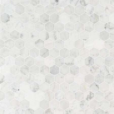Ackland 12" x 12" Marble Geometric Floor and Wall Mosaic Tile - Honed Visual - Sold by Carton (9.8 SF/Carton) Carrara White