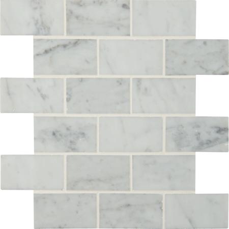 Ackland 12" x 12" Marble Brick Wall Mosaic Tile - Polished Visual - Sold by Carton (10 SF/Carton) Carrara White