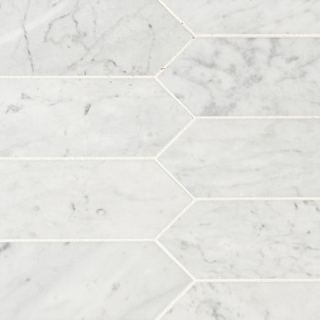 Ackland 11" x 12" Marble Geometric Floor and Wall Mosaic Tile - Honed Visual - Sold by Carton (8.9 SF/Carton) Carrara White