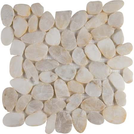 Ackland Marvella - 12" x 12" Marble and Quartz Pebble and Rock Floor and Wall Mosaic Tile - Tumbled and Unpolished Visual - Sold by Carton (10 SF/Carton) Bronzado