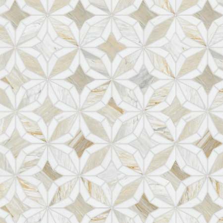 Ackland 10" x 10" Marble Geometric Floor and Wall Mosaic Tile - Polished Visual - Sold by Carton (7.14 SF/Carton) Selene Oro